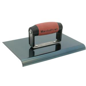 Marshalltown 6"X6" 3/8X1/2 Blue Steel Edger, DuraSoft® Handle