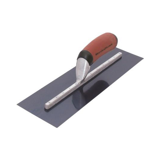 Marshalltown 16"x4" Blue Steel Finishing Trowel With Curved DuraSoft® Handle